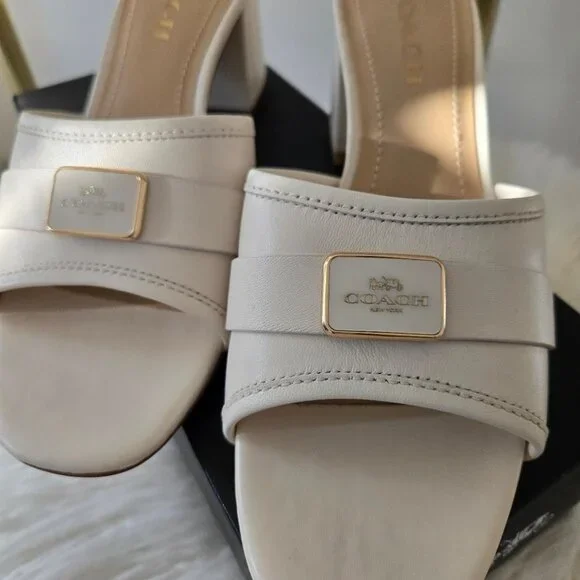 Coach Marcey leather heel sandal slide BRAND NEW! size 9 - Picture 10 of 14